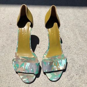 Green and Aqua RACHEL COMEY heels.